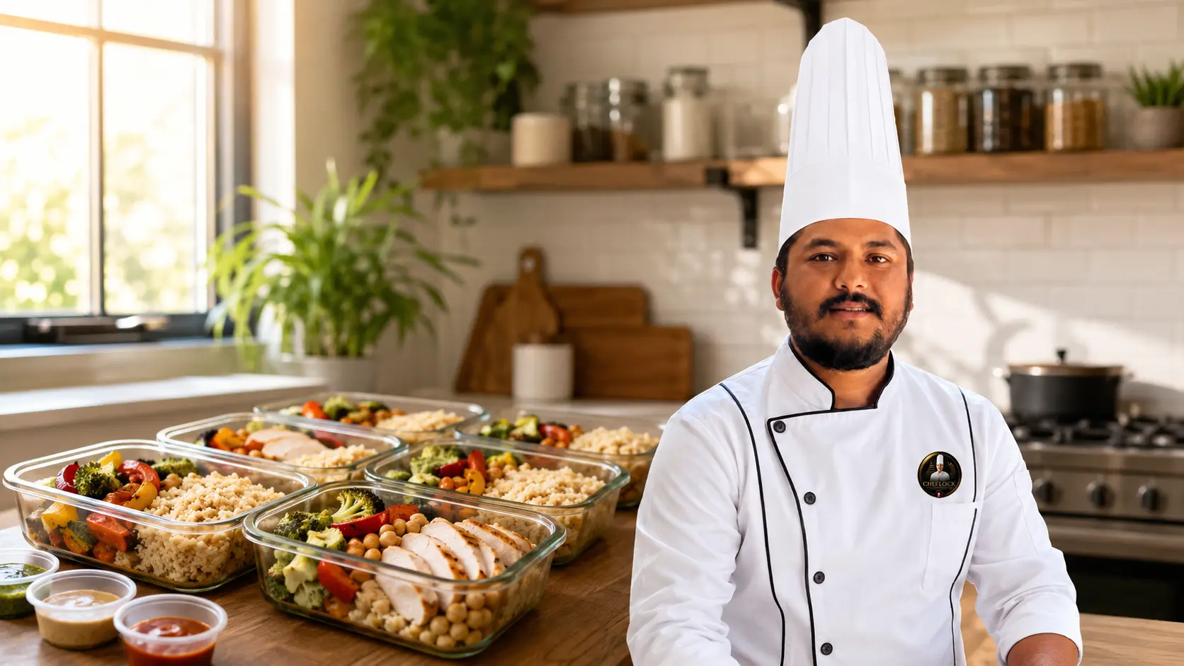Chef Balram Khatiwada organising restaurant-style meal preparation at home