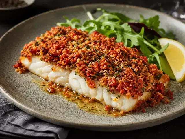 Baked Cod with Tomato Herb Crust recipe
