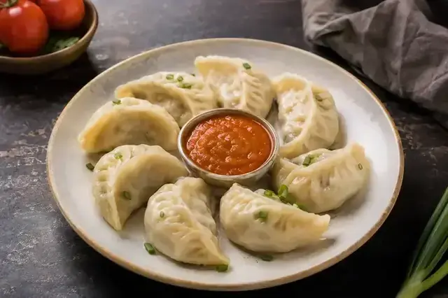 Chicken Momo with Tomato Chutney recipe
