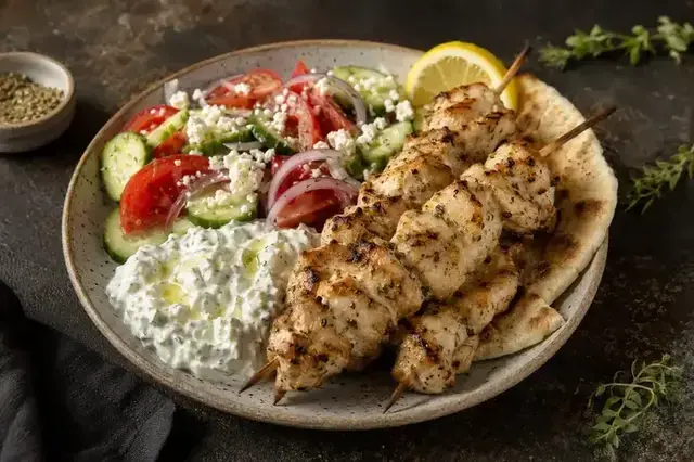 Chicken Souvlaki with Tzatziki