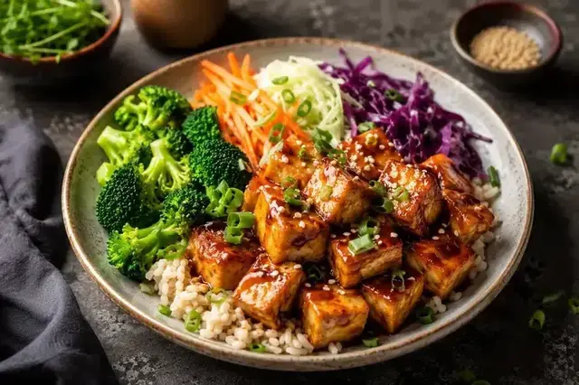 Crispy Tofu Teriyaki Bowl