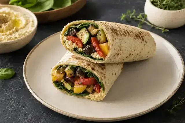 Grilled Vegetable Hummus Wrap