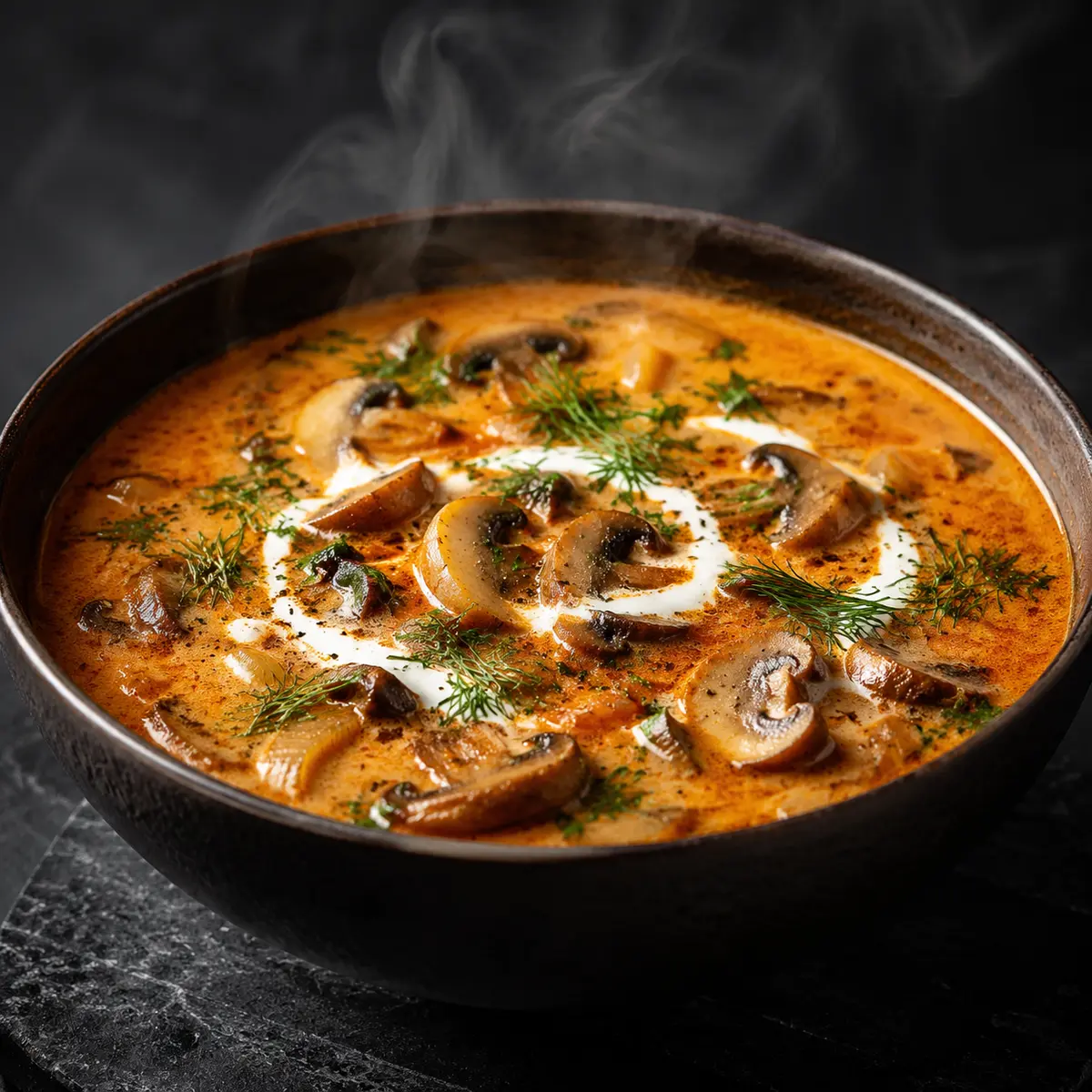 Hungarian Mushroom Paprika Soup