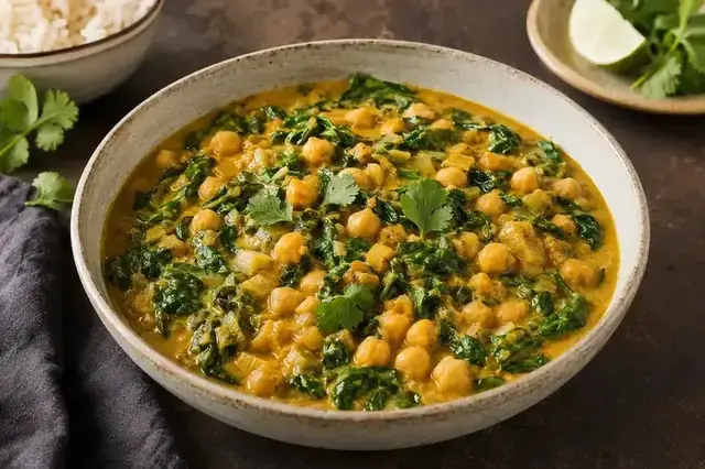 Spinach Chickpea Coconut Curry