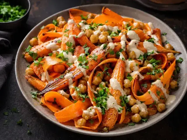 Vegan Carrot Chickpea Tahini Salad